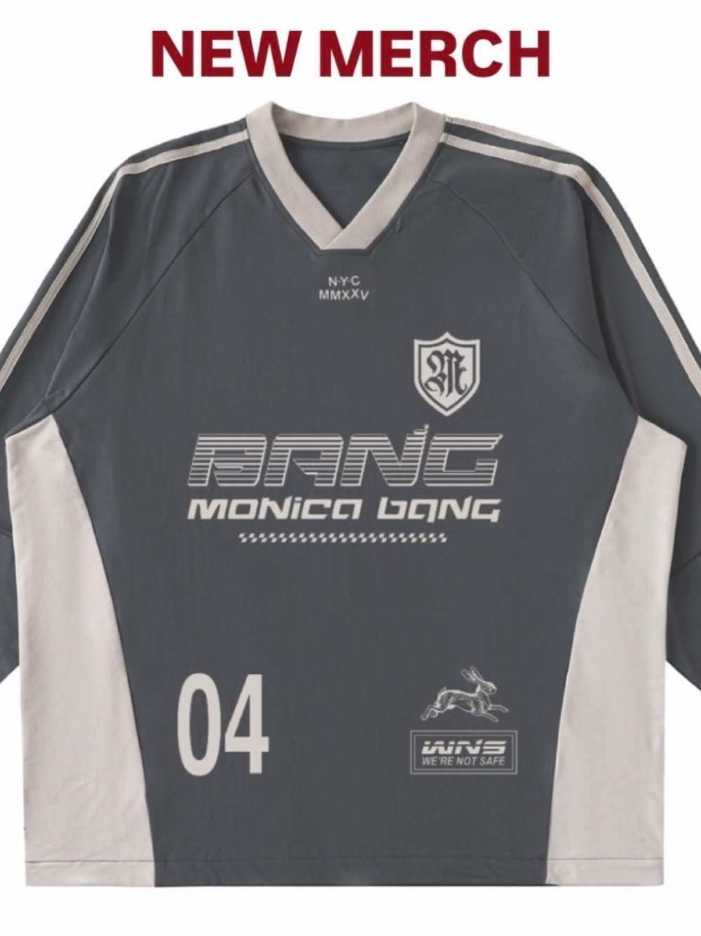 Bang Monica Bang Band Merch Racing Jersey Sz S Pullover Oversized